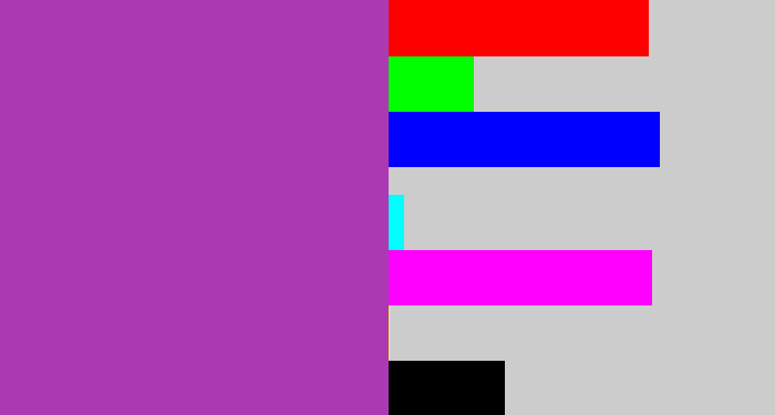 Hex color #ab39b2 - purply
