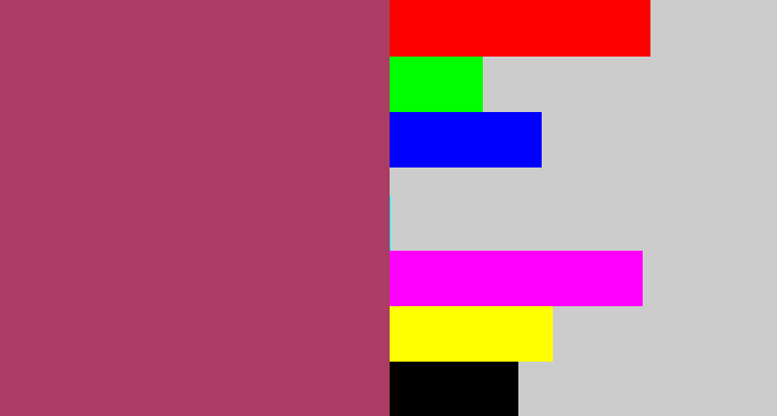 Hex color #ab3c64 - light burgundy
