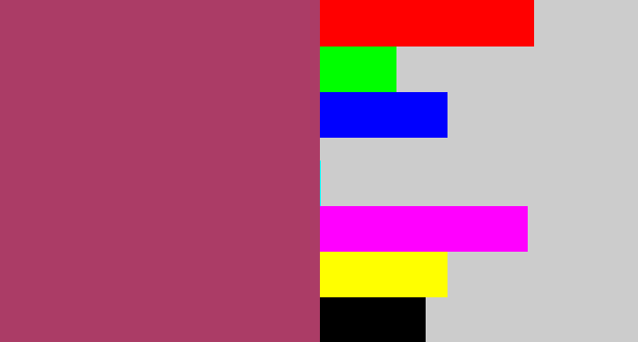 Hex color #ab3c66 - light burgundy