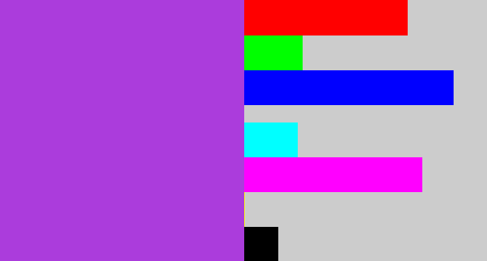 Hex color #ab3cdc - lightish purple