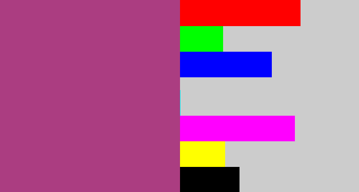 Hex color #ab3d81 - light plum