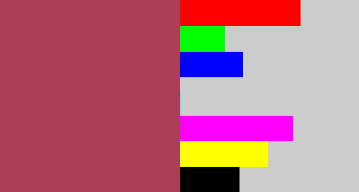 Hex color #ab3f58 - light burgundy