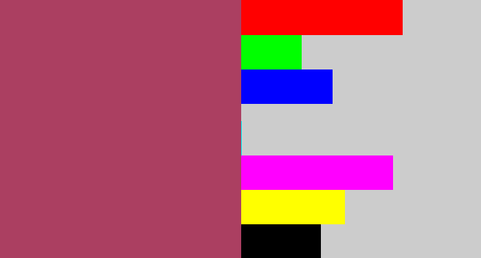 Hex color #ab3f61 - light burgundy