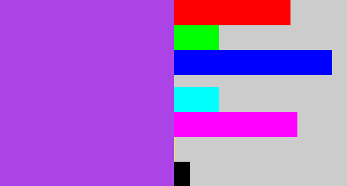 Hex color #ab43e7 - lightish purple