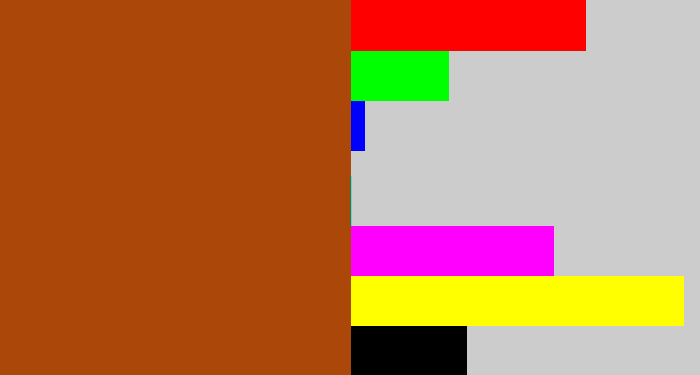 Hex color #ab4809 - cinnamon