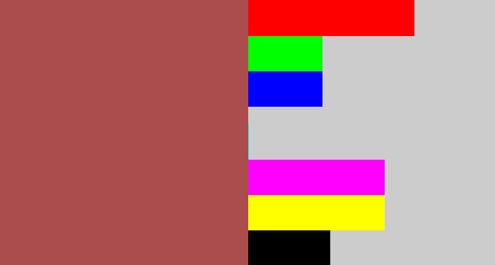 Hex color #ab4d4d - light maroon