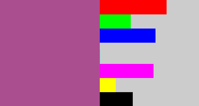 Hex color #ab4e90 - purpleish