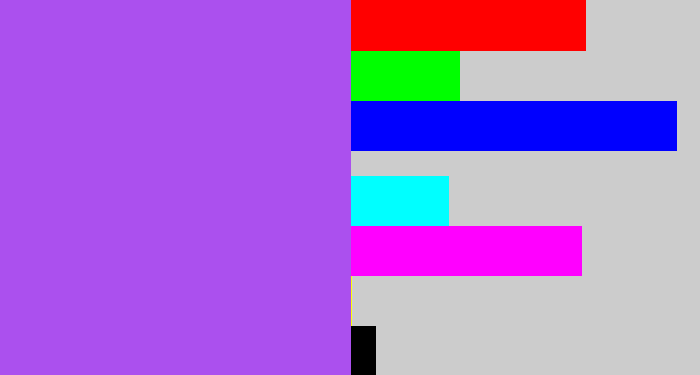 Hex color #ab50ee - lightish purple