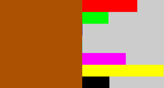 Hex color #ab5101 - cinnamon