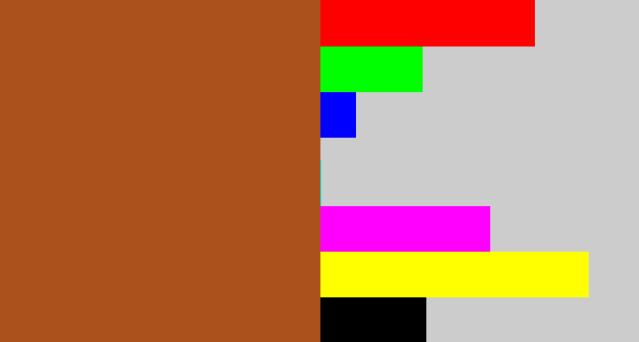 Hex color #ab511c - sienna