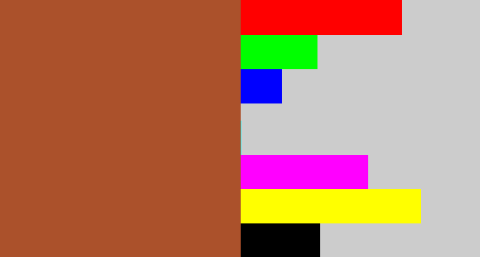 Hex color #ab512b - sienna
