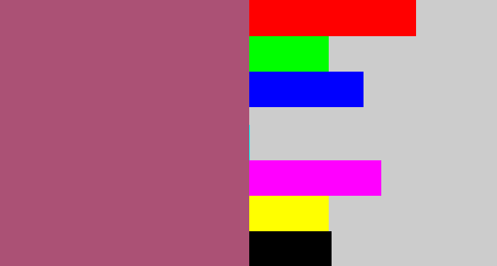 Hex color #ab5175 - light plum