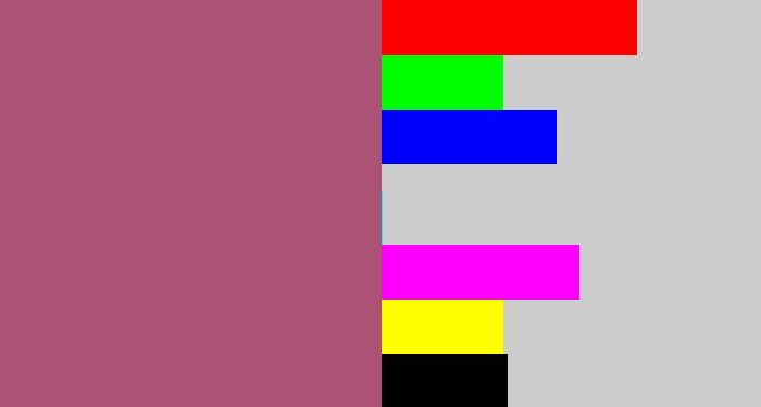 Hex color #ab5275 - light plum