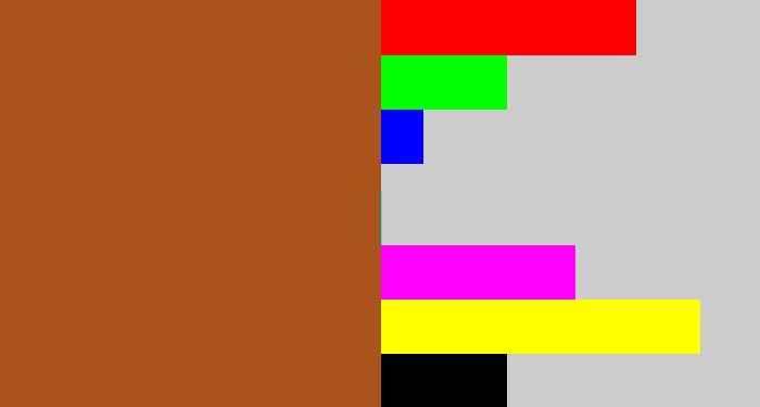 Hex color #ab531c - sienna