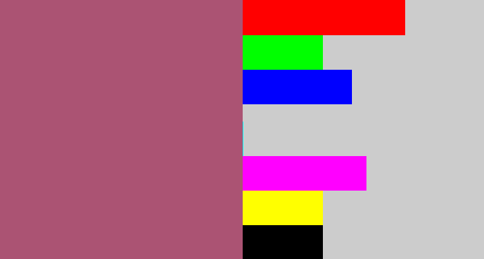 Hex color #ab5373 - light plum