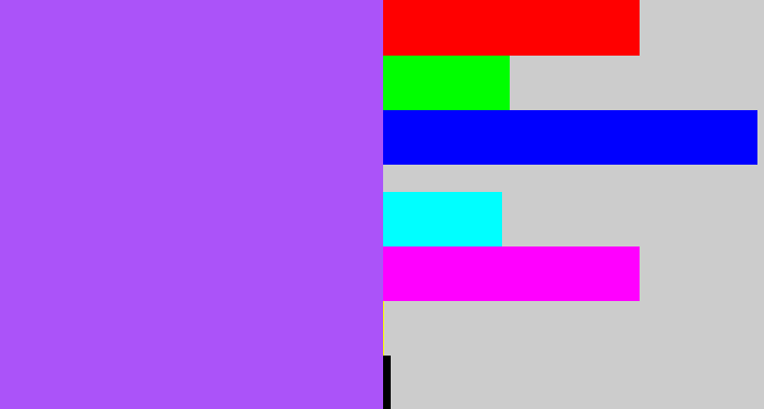 Hex color #ab53f9 - lighter purple