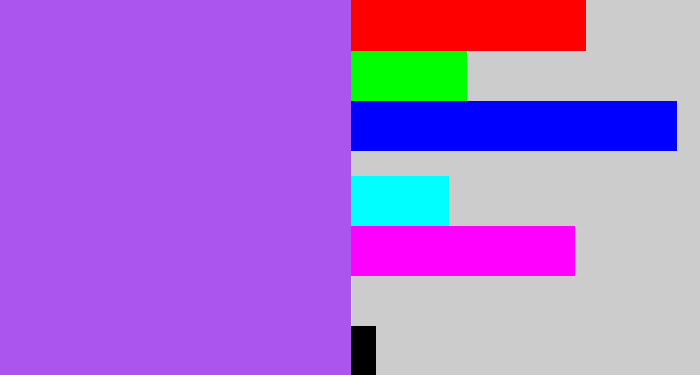 Hex color #ab55ee - lighter purple