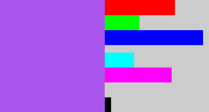Hex color #ab55ef - lighter purple