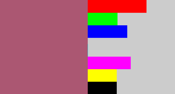 Hex color #ab5772 - light plum