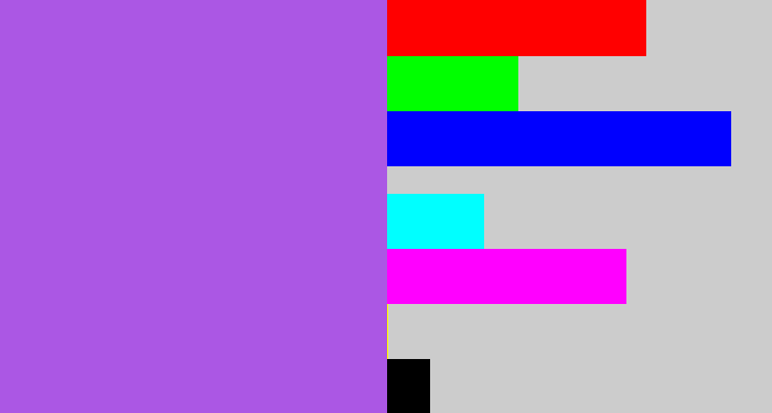 Hex color #ab57e4 - lightish purple