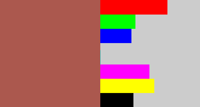 Hex color #ab584e - light maroon