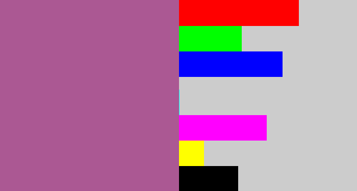 Hex color #ab5893 - purpleish