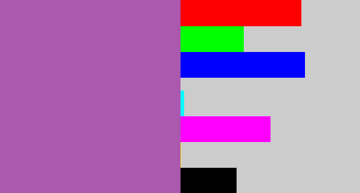 Hex color #ab58af - soft purple