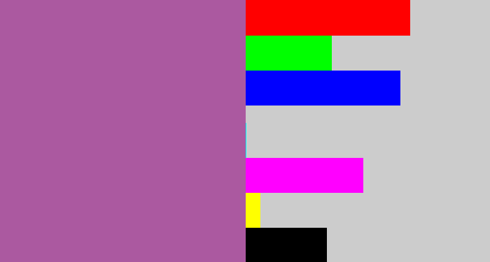 Hex color #ab59a0 - ugly purple