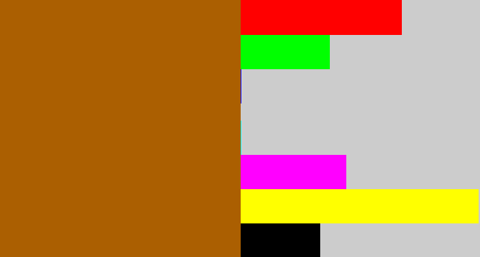 Hex color #ab5f01 - orangey brown