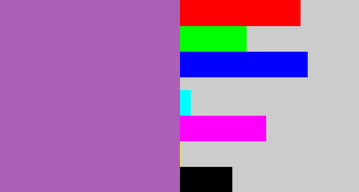 Hex color #ab5fb6 - soft purple