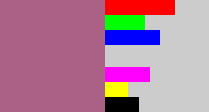 Hex color #ab6186 - mauve