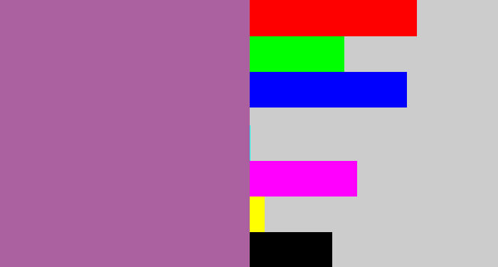 Hex color #ab61a0 - dark lilac