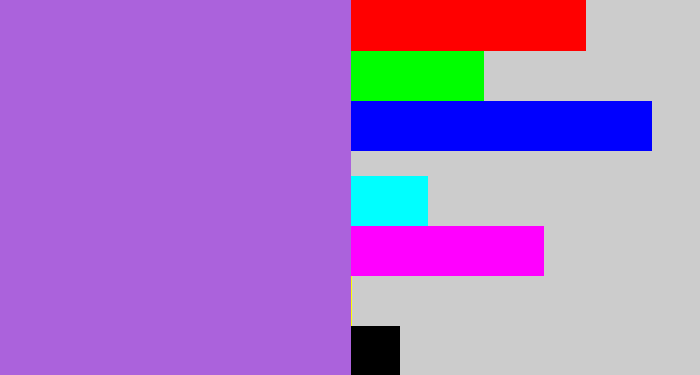 Hex color #ab62dc - lightish purple