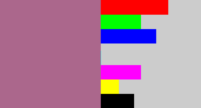 Hex color #ab678c - mauve
