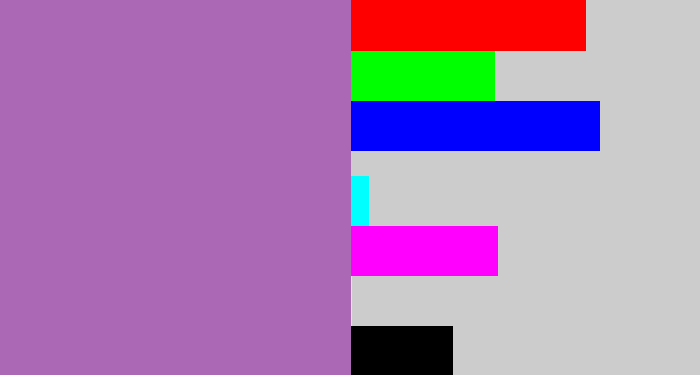 Hex color #ab68b4 - soft purple