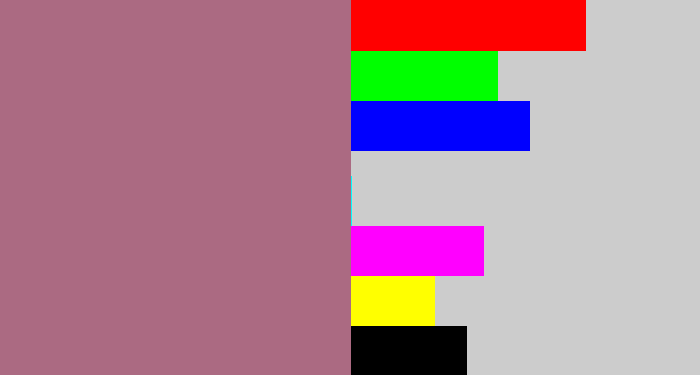 Hex color #ab6a82 - mauve