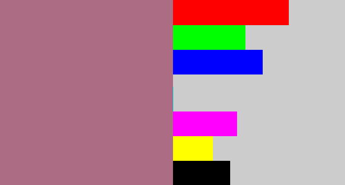 Hex color #ab6c84 - mauve