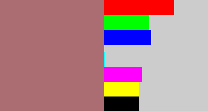 Hex color #ab6d72 - mauve