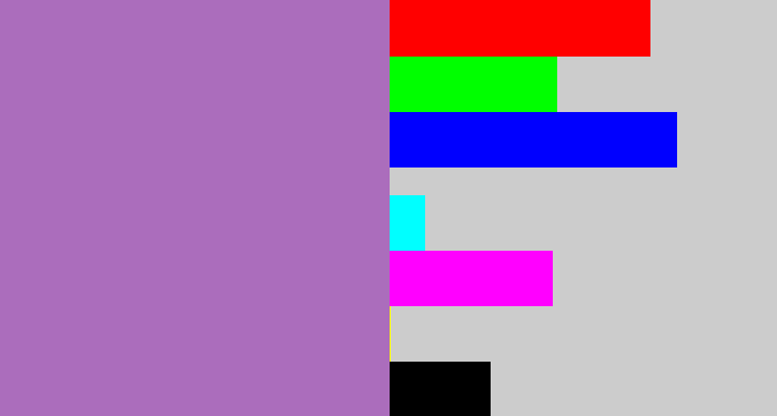 Hex color #ab6dbc - soft purple