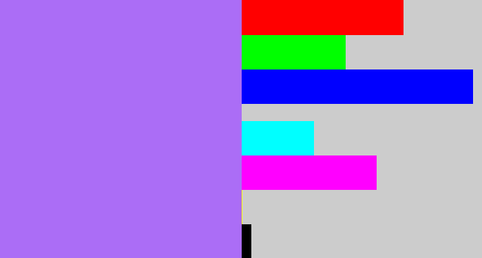 Hex color #ab6df6 - light urple