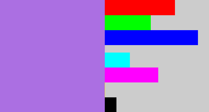 Hex color #ab6fe2 - light urple