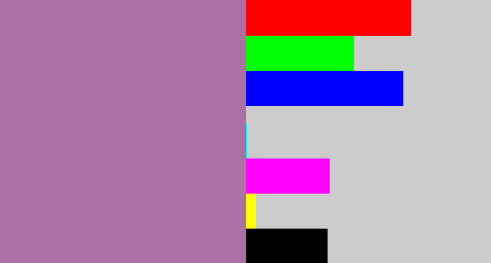Hex color #ab71a4 - dark lilac