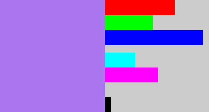 Hex color #ab75f0 - light urple