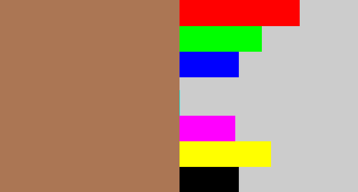 Hex color #ab7654 - puce