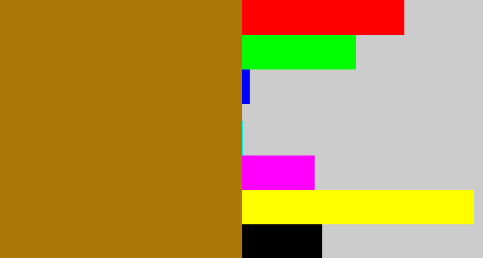 Hex color #ab7707 - mustard brown