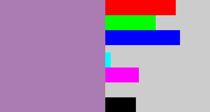 Hex color #ab7bb4 - soft purple