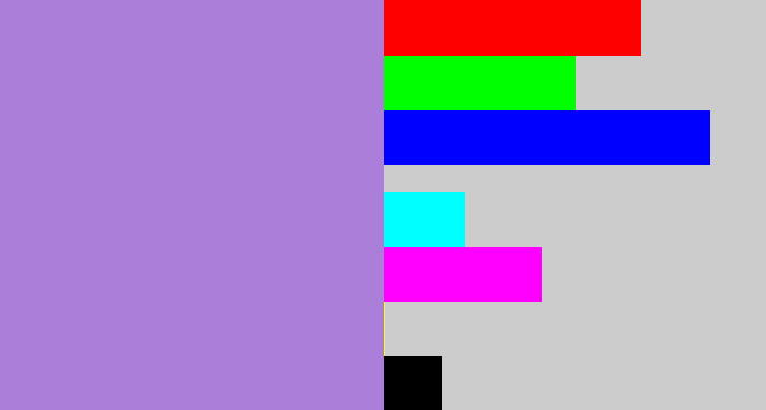 Hex color #ab7fd9 - pale purple