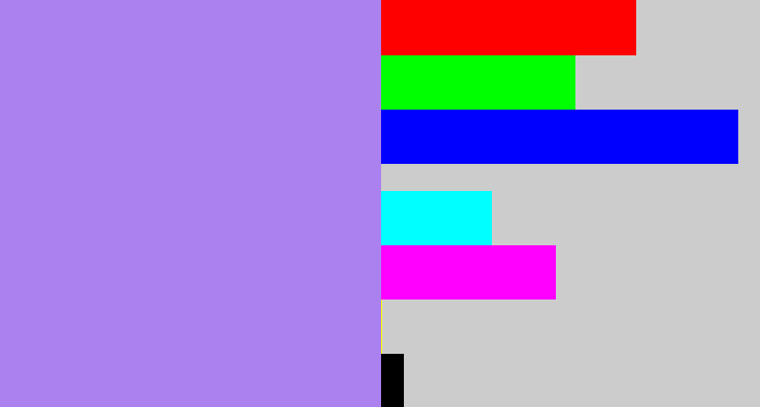 Hex color #ab81f0 - light urple