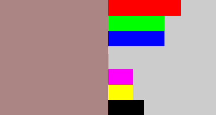 Hex color #ab8484 - mauve
