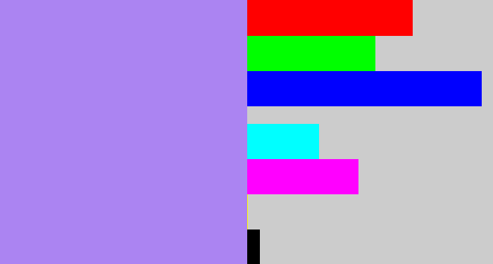 Hex color #ab84f2 - light urple